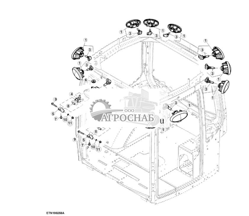 Фара дорожного освещения, с регулируемым прожектором, светодиодная (для стран СНГ, Европы, Северной Африки, Ближнего Востока) - ST917030 408.jpg